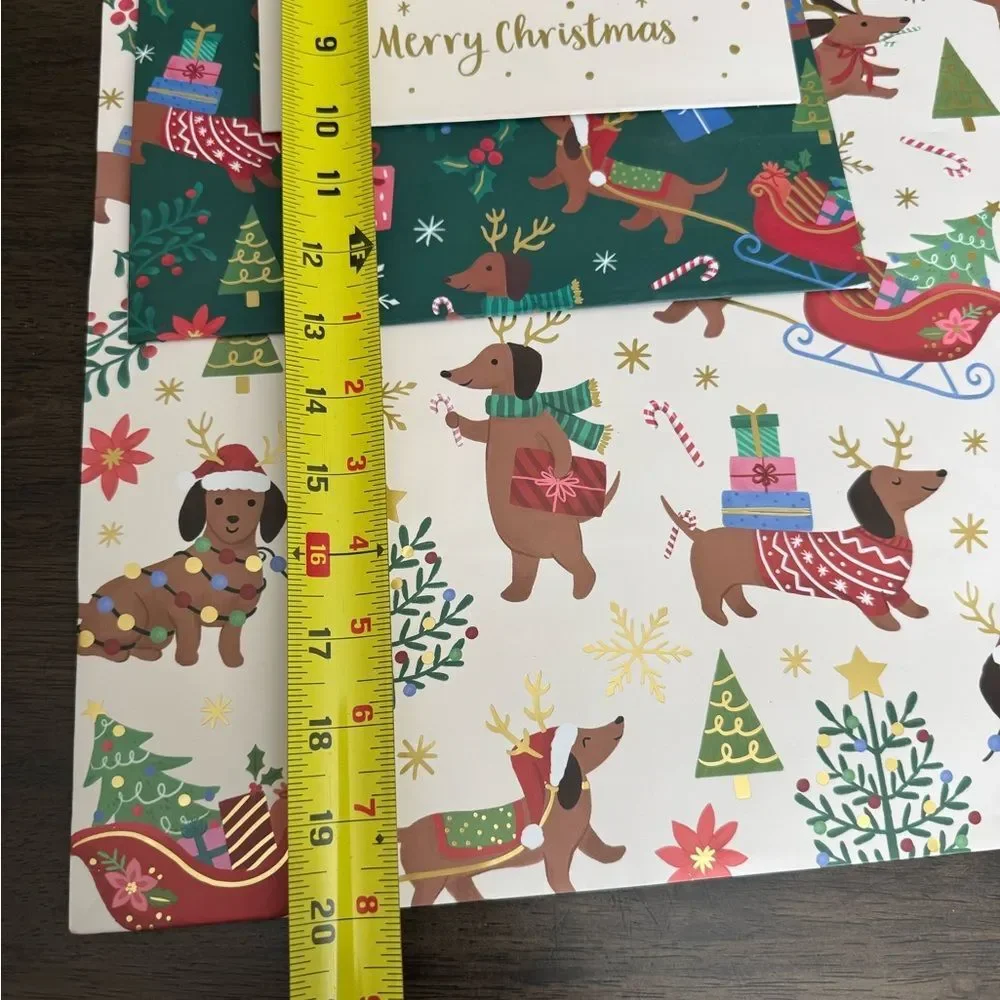 Dachshund Dog 3-pc Christmas Holiday Gift Bags Set